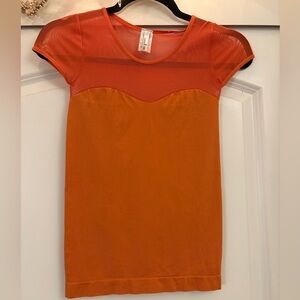 Orange Mesh Top